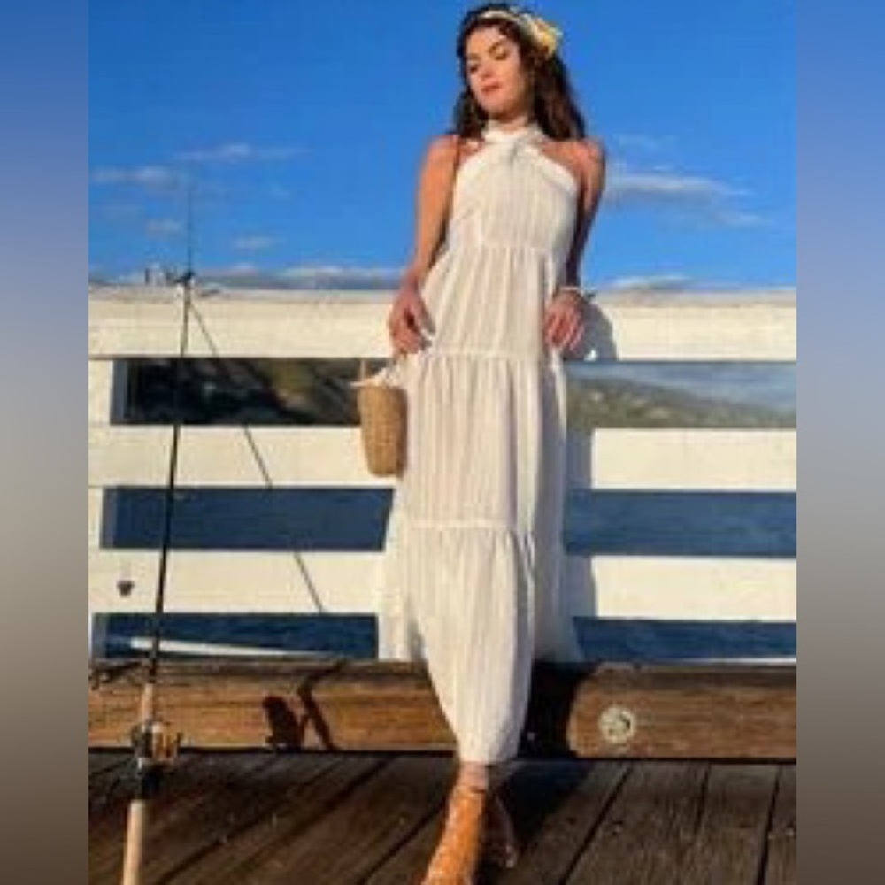 NWT Forever 21 white tiered maci dress